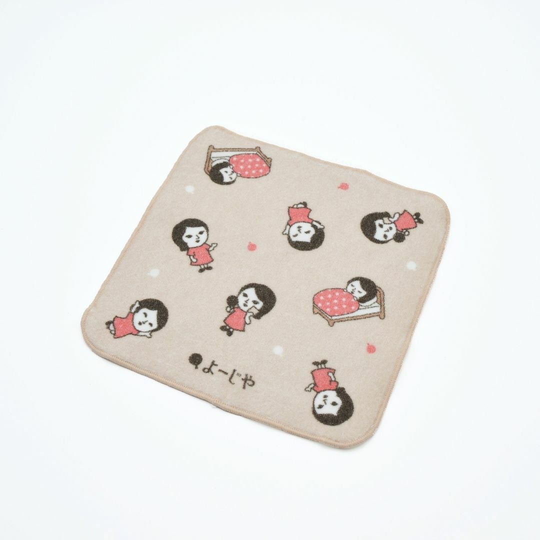 よじこのタオルハンカチ いっぱい(ベージュ) | よーじやオンラインショップ